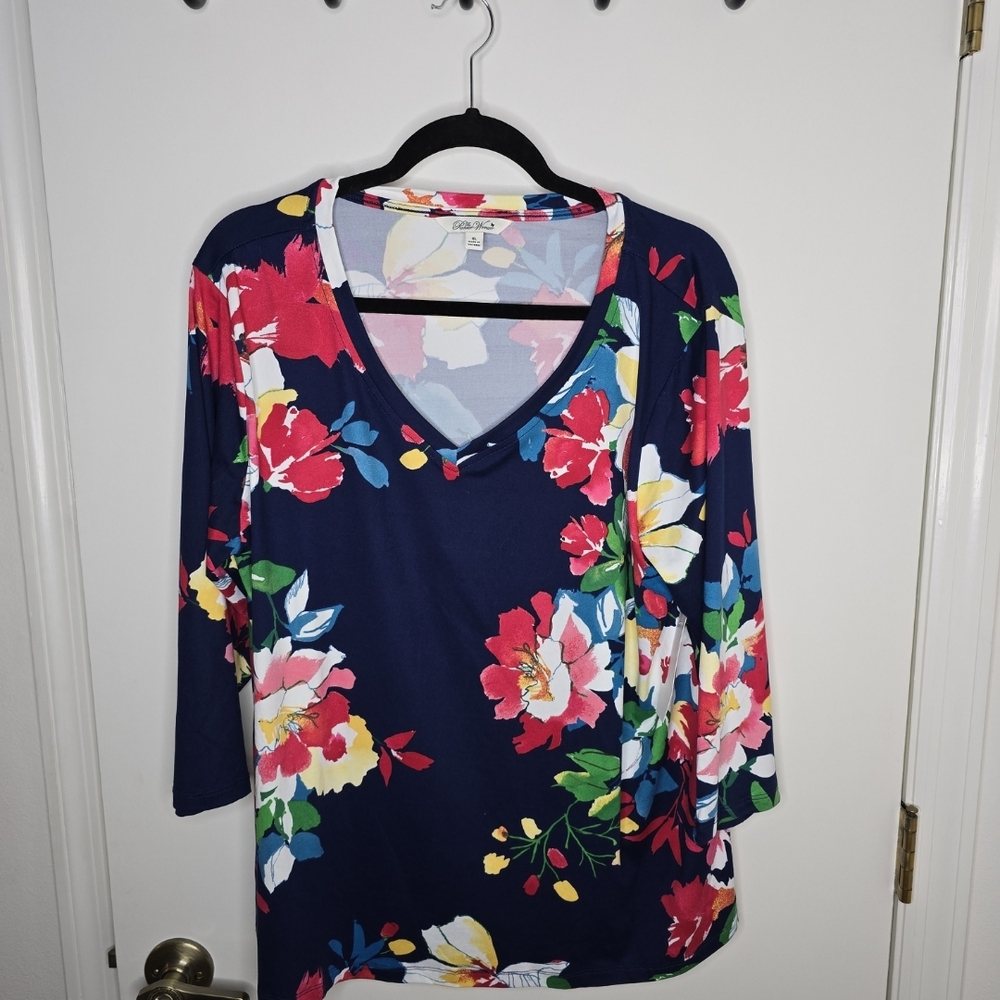 The Pioneer Woman Navy Floral Blouse XL NWT